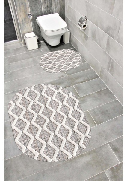 Su Emici Yumuşak Kaymaz Taban Sünger Dolgulu Yıkanabilir Dekoratif Banyo Paspası TAKIMI-1093