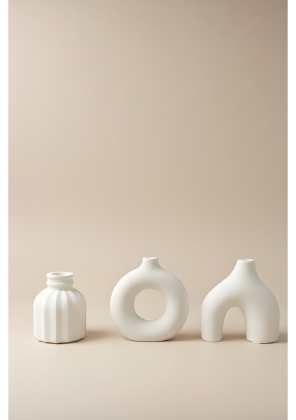Bohem - Modern Beton Vazo 3’lü Set – Dekoratif Minimal Vazo fırsatları