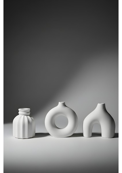 Bohem - Modern Beton Vazo 3’lü Set – Dekoratif Minimal Vazo indirimleri