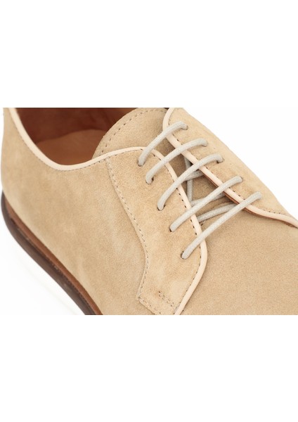 Hakiki Süet Deri Bej Klasik Erkek Ayakkabı Eva Taban - 4172