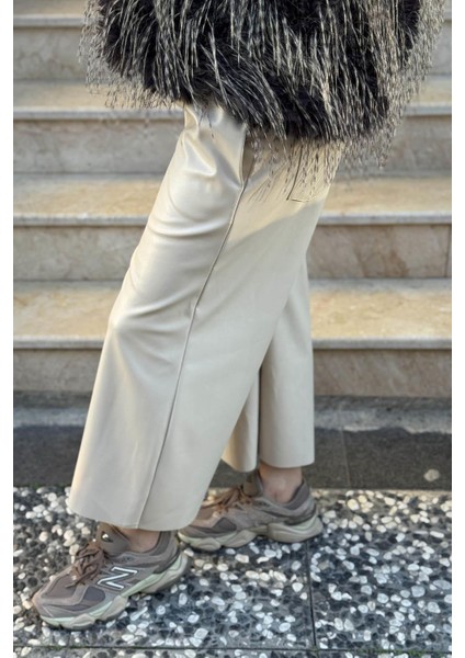 Deri Pantolon 25W7003 Ekru