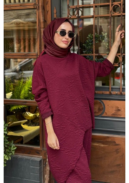Vienetta Pantolonlu Takım 25W4014 Bordo modelleri