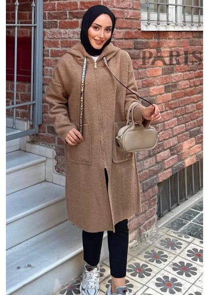 Fermuarlı Çift Cepli Buklet Kaban modelleri