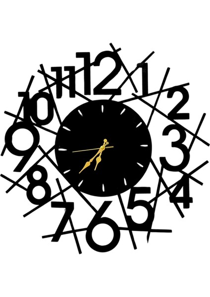 Dekoratif Metal Duvar Saati – Lazer Kesim, Şık ve Minimalist - 60X60CM