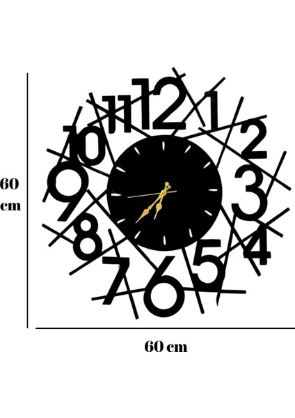 Dekoratif Metal Duvar Saati – Lazer Kesim, Şık ve Minimalist - 60X60CM fiyatları