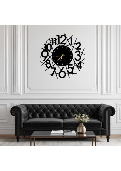 Dekoratif Metal Duvar Saati – Lazer Kesim, Şık ve Minimalist - 60X60CM modelleri