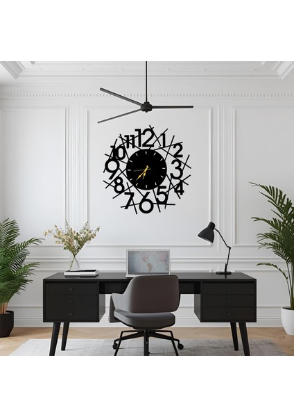 Dekoratif Metal Duvar Saati – Lazer Kesim, Şık ve Minimalist - 60X60CM fırsatları