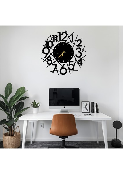 Dekoratif Metal Duvar Saati – Lazer Kesim, Şık ve Minimalist - 60X60CM indirimleri
