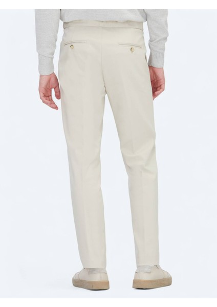 Bej Dokuma Regular Fit Smart Casual Pamuk Karışımlı Pantolon indirimleri