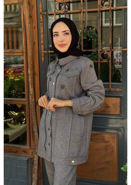 Pantolonlu Takım 25W4004 Gri modelleri