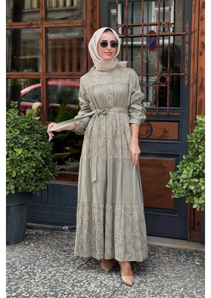 Nurcan Çetin Elbise 25146 Haki