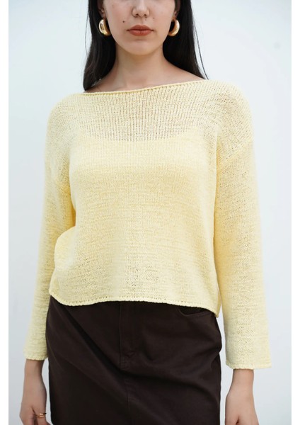 Kayık Yaka Düz Kazak fiyatları