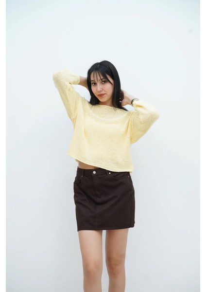 Kayık Yaka Düz Kazak modelleri