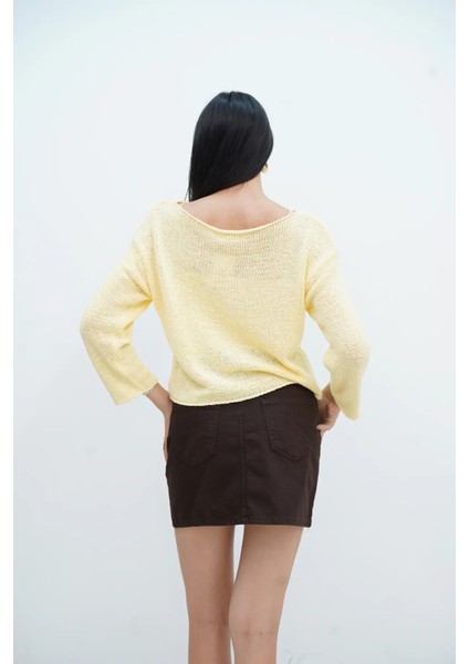 Kayık Yaka Düz Kazak fırsatları