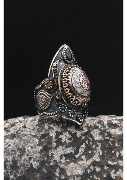 La Galibe Illallah Yazlı ve Ay Yıldızlı Figürlü Ayarlanabilir Zihgir 925 Ayar Gümüş Erkek Yüzük 902340 fiyatları