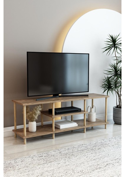 Tv Sehpası, Tv Ünitesi Demonte Atlantik Çam Desenli 33X43X120CM