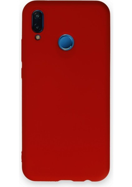 Huawei P20 Lite Kılıf Içi Kadife Kaplı Nano Silikon Kapak - Kırmızı