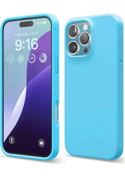 iPhone 16 Pro Max Içi Kadife Kaplı Esnek Silikon Kapak Ryc/ Nano Lansman