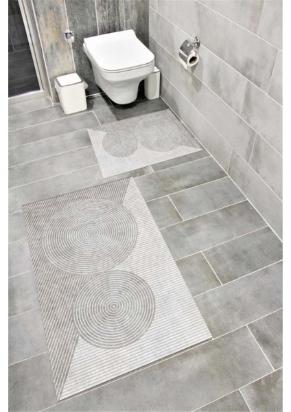 Su Emici Yumuşak Kaymaz Taban Sünger Dolgulu Yıkanabilir Dekoratif Banyo Paspası 1015