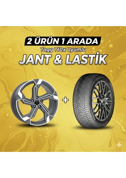 Togg T10X Uyumlu 225/60R18 Dört Mevsim Lastiği 4 Adet YILI:2025 + DY1708 Mgmd 18"jant 4 Adet