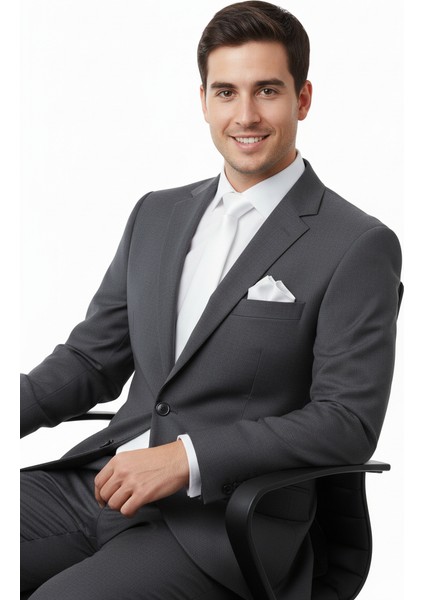 Erkek Mat Saten Kumaş Kravat Klasik Mendilli Şık Kolay Şekil Alabilen Leke Tutmaz Slim Model modelleri