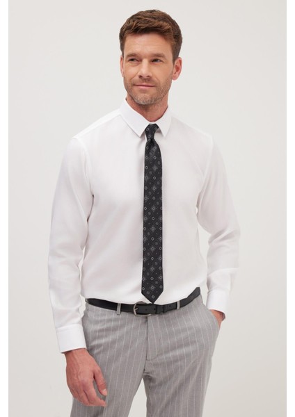 Slim Fit Beyaz Non-Iron %100 Pamuk Doğa Dostu Ekoteks Belgeli Ütü Gerektirmez Gömlek indirimleri