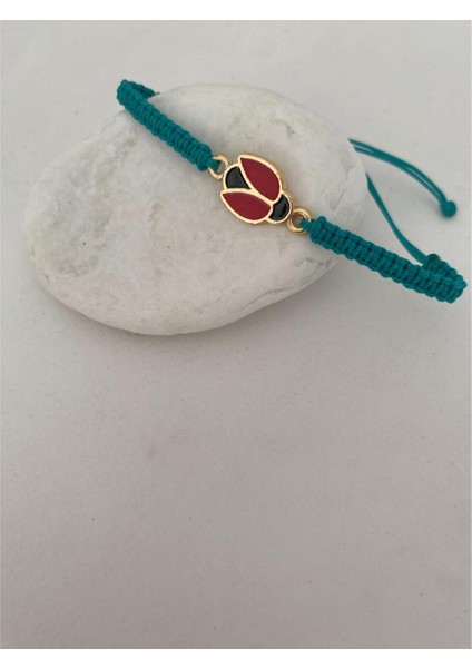 Uğur Böceği Figürlü Ayarlanabilir Bileklik Turkuaz Renk modelleri