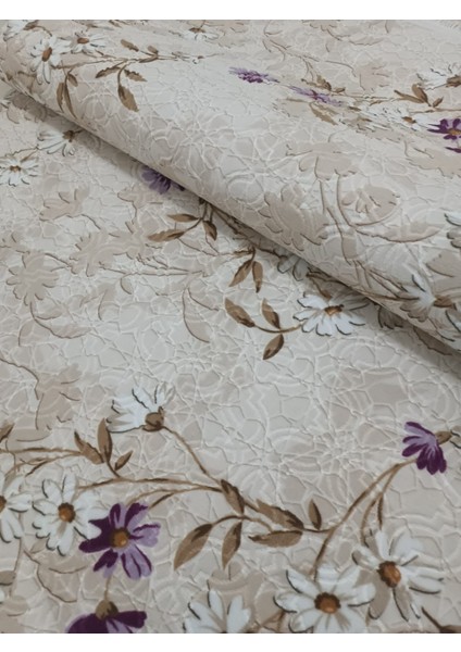 Elit Saçaklı Lial Kahve Çiçekli Kabartmalı Kaymaz Taban Yıkanabilir Kesme Yolluk Halı modelleri