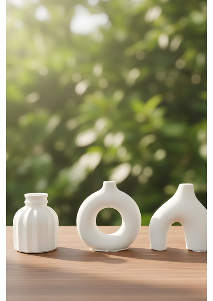 Bohem - Modern Beton Biblo 3’lü Set – Dekoratif Minimal Biblo fiyatları
