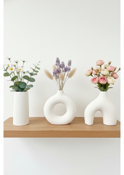 Bohem - Modern Beton Vazo 3’lü Set – Dekoratif Minimal Vazo modelleri
