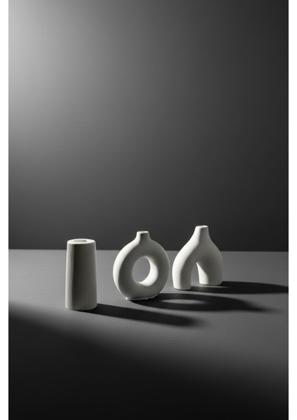 Bohem - Modern Beton Biblo 3’lü Set – Dekoratif Minimal Biblo modelleri