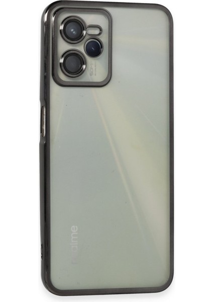 Realme C35 Kılıf Kamera Lens Korumalı Parlak Silikon Kapak Ryc/razer Lens - Siyah