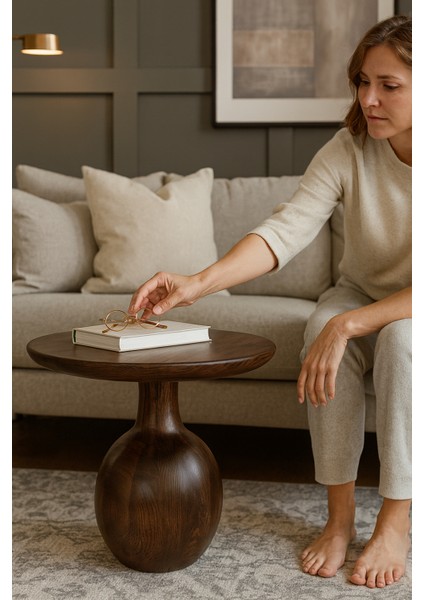 Larin Ahşap Orta Sehpa Ceviz Renk Mantar Sehpa fiyatları