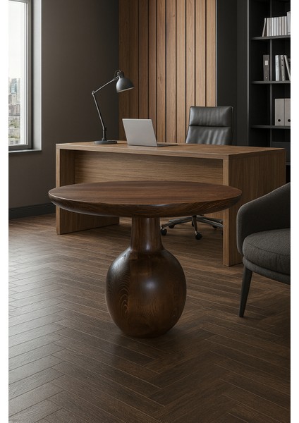 Larin Ahşap Orta Sehpa Ceviz Renk Mantar Sehpa modelleri