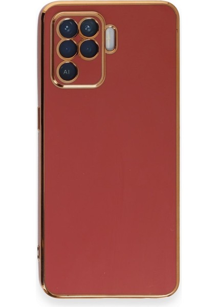 Oppo Reno 5 Lite Kılıf Parlak Yapılı Esnek Volet Silikon Kapak