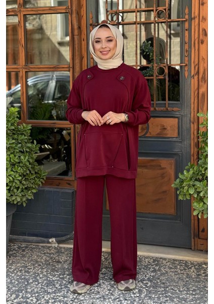 Pantolonlu Takım W-6947 Bordo