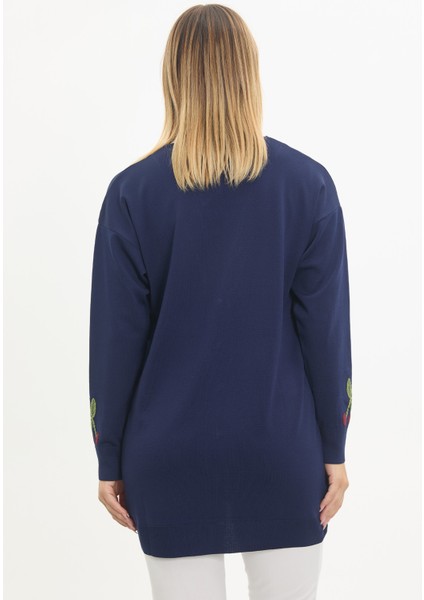 Kiraz Desenli Merserize Triko Hırka