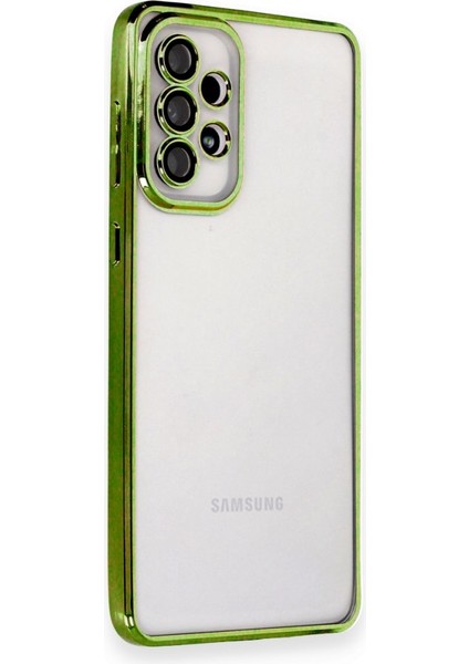 Samsung Galaxy A73 5g Kılıf Kamera Lens Korumalı Razer Lens Silikon Kapak - Yeşil