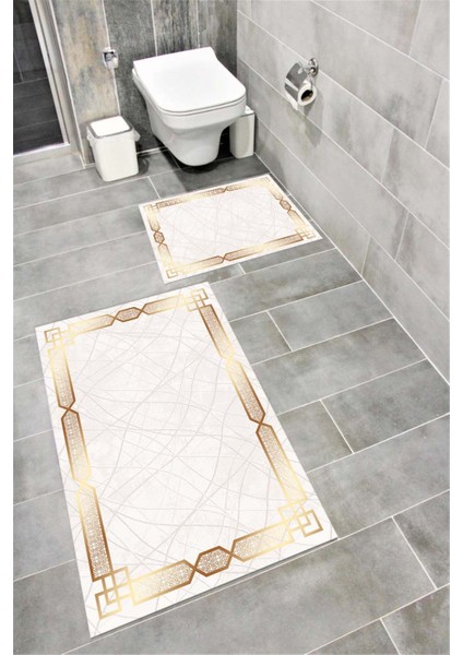 Su Emici Yumuşak Kaymaz Taban Sünger Dolgulu Yıkanabilir Dekoratif Banyo Paspası TAKIMI-BNY1003