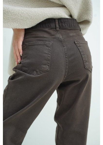 Kahve Mom Pantolon modelleri