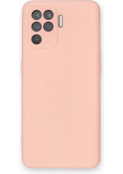 Oppo Reno 5 Lite Kılıf Içi Kadife Kaplı Nano Silikon Kapak - Pudra
