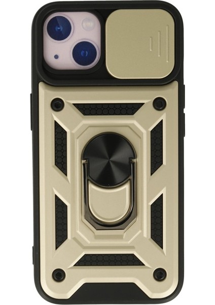 iPhone 15 Kılıf Kamera Koruma Sürgülü Şık Pars Tank Sert Silikon Kapak