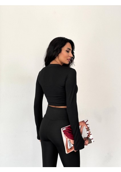 Slim Fit Yüksek Bel Toparlayıcı Crop Kadın 2’li Tayt Takım indirimleri