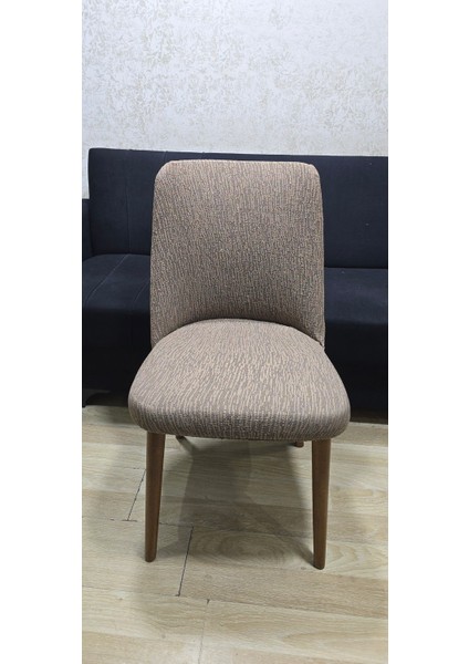 Jakarli Ağaç Desen Esnek Lastikli Oval Sandalye Kılıfı 1 Adet