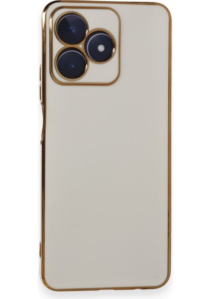 Realme C53 Kılıf Parlak Yapılı Esnek Volet Silikon Kapak