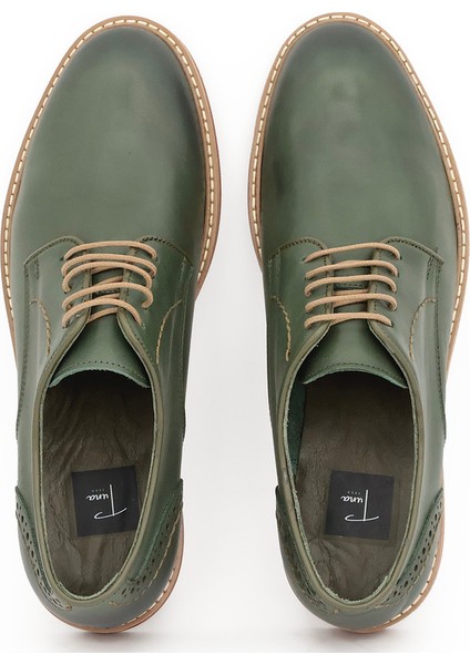 Hakiki Deri Yeşil Casual Erkek Ayakkabı Rahat Tpu Taban - 2650