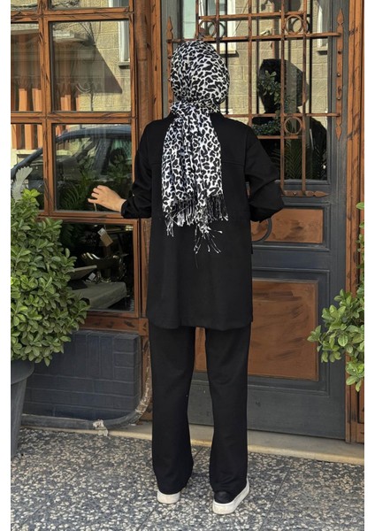 Taşlı Süet Pantolonlu Takım MA24.34 Siyah fırsatları