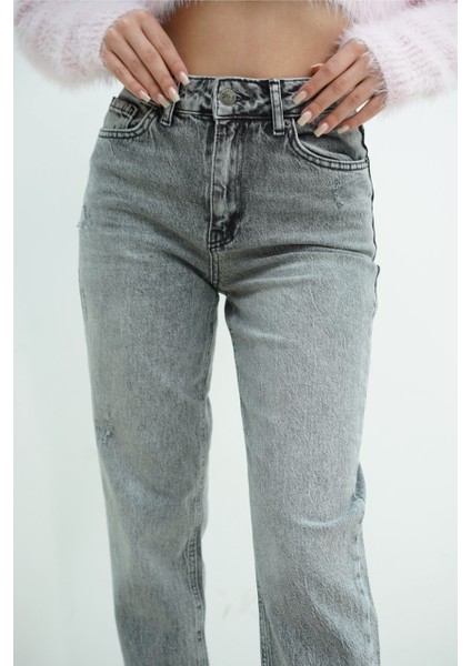 Gri Mom Pantolon