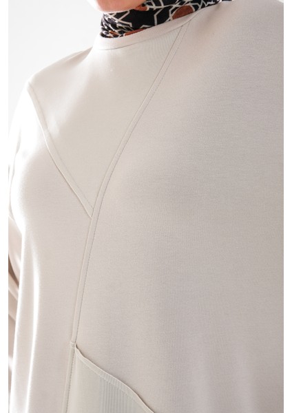 2283_PATCH ve Dikiş Detaylı Esnek Kumaş Tesettür Kadın Spor Eşofman Takımı –cepli Havuç Fit Pantolon indirimleri