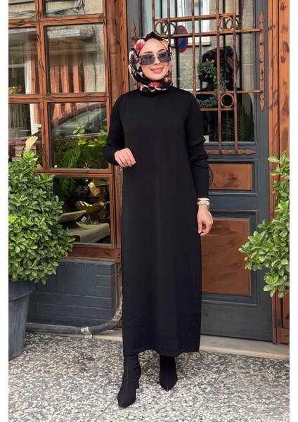 Nurcan Çetin Triko Elbise NR162 Siyah